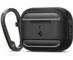 Spigen Rugged Armor dėklas skirtas AirPods Pro 3 – Matte juodos spalvos