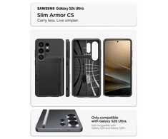 Spigen Slim Armor CS dėklas Samsung Galaxy S26 Ultra juodos spalvos
