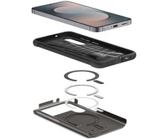 Spigen Slim Armor Mag MagSafe dėklas skirtas Samsung Galaxy S25 FE – pilkos spalvos