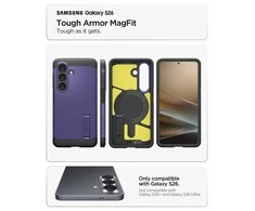 Spigen Tough Armor Mag MagSafe dėklas Samsung Galaxy S26 pelenų violetinės spalvos