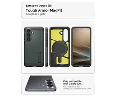Spigen Tough Armor Mag MagSafe dėklas skirtas Samsung Galaxy S26 – žalios spalvos
