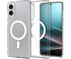 Spigen Ultra Hybrid Mag dėklas su MagSafe skirtas Samsung Galaxy S25 Edge – skaidrus