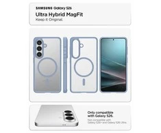 Spigen Ultra Hybrid Mag MagSafe dėklas skirtas Samsung Galaxy S26 – Clear mėlynos spalvos