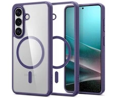 Spigen Ultra Hybrid Mag MagSafe dėklas skirtas Samsung Galaxy S26+ – skaidrus ir mėlynos spalvos