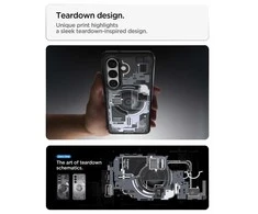 Spigen Ultra Hybrid Mag MagSafe dėklas skirtas Samsung Galaxy S26+ Zero One – skaidrus ir juodos spalvos
