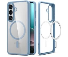 Spigen Ultra Hybrid Mag MagSafe dėklas skirtas Samsung Galaxy S26 – Clear mėlynos spalvos