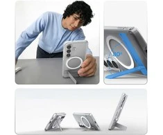 Spigen Ultra Hybrid S Mag MagSafe dėklas skirtas Samsung Galaxy S26+ – skaidrus ir baltos spalvos