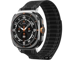„Spigen Fabric Band“ (su lipduku ir kilpa), juodas - „Samsung Galaxy Watch Ultra 47mm“