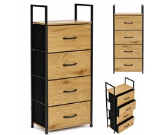 Spintelė su 4 medžiaginiais stalčiais lentyna cm tekstilinis organizatorius loft ModernHome