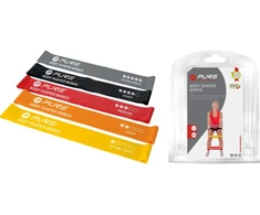 Pure2Improve | Resistance Bands Set of 5 | Juodas, Pilkas, Oranžinis, Raudona, Geltona