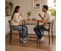 Stalo ir 2 kėdžių komplektas valgomajam virtuvės baldų komplektas 2 asmenims lofto stiliaus ModernHome
