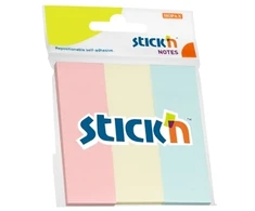 Stickxb4N Lipnūs lapeliai Stick´N 21128, 76x25mm, 3x50 lapelių, 3 pastelinės spalvos, blisteryje