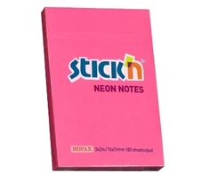 Stickxb4N Lipnūs lapeliai Stick´N 21161, 51x76mm, 100 lapelių,Neoninės rožinės spalvos