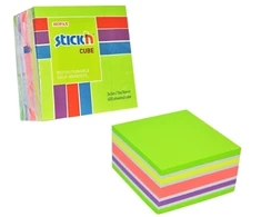 Stickxb4N Lipnūs lapeliai StickN 21537, 76x76mm, 400l neoninių žalių atspalvių