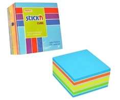 Stickxb4N Lipnūs lapeliai StickN 21538, 76x76mm, 400l neoninių mėlynų atspalvių