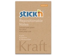 Stickxb4N Lipnūs lapeliai StickN 21638 51x76mm, 100 lapelių, kraft