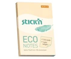 Stickxb4N Lipnūs lapeliai StickN, 21741, Eco, 76x51mm, 100 lapelių, geltonos spalvos