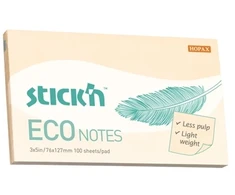 Stickxb4N Lipnūs lapeliai StickN, 21749, Eco, 76x127mm, 100 lapelių, geltonos spalvos
