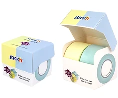 Stickxb4N Lipnūs lapeliai StickN 21905 rulone 50mmx10m geltonos ir mėlynos spalvos
