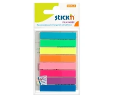Stickxb4N Plastikiniai žymekliai Stick´N 21401, 45x8mm, 8 neoninės spalvos po 20 vnt., blisteryje