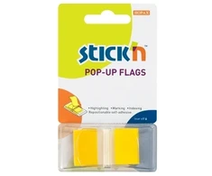 Stickxb4N Plastikiniai žymekliai Stick´N 26021, 45x25mm, 50vnt., geltonos spalvos, blisteryje