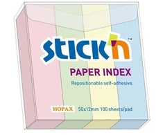 Stickxb4N Popieriniai žymekliai Stick´N 21016, 50x12mm, 4 pastelinės spalvos po 100vnt.