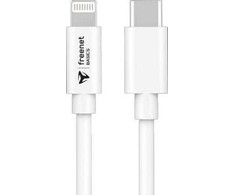 Store24 Freenet Basic charging and data cable Lightning MFI to USB-C Baltas, 1.5m
