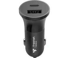 Store24 freenet Basics Power Delivery automobilinis įkroviklis USB-C and USB-A 27W