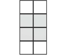 Stumdomos durys, juodos, 102,5x205cm, stiklas ir aliuminis