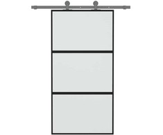 Stumdomos durys, juodos, 102,5x205cm, stiklas ir aliuminis
