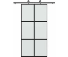 Stumdomos durys, juodos, 102,5x205cm, stiklas ir aliuminis