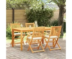 Sulankstoma kėdė su pagalve 4 pcs Balta 49 x 57.5 x 92cm