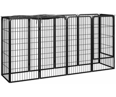 Šunų aptvaras, 10 segmentų, juodas, 50x100cm, plienas