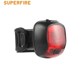 Superfire Dviračio signalinis žibintuvėlis, raudonas, įkraunamas micro USB, 2.6W, 6val, , IP54