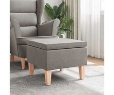 Taburetė su medinėmis kojomis, taupe spalvos, audinys