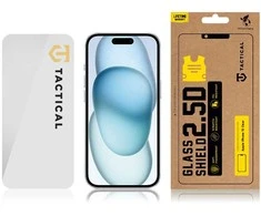 Tactical apsauginis stiklas Shield 2.5D skirtas Apple iPhone 15 skaidrus