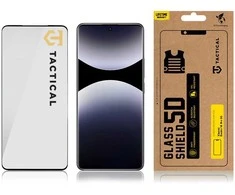 Tactical apsauginis stiklas Shield 5D skirtas Xiaomi Redmi Note 14 Pro 5G su juodos spalvos krašteliu