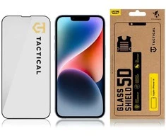 Tactical apsauginis stiklas Shield 5D skirtas Apple iPhone 13/13 Pro/14 su juodos spalvos krašteliu