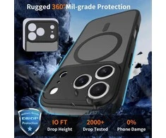 „Tech-Protect BasicMag MagSafe“ dėklas, skirtas „iPhone 17 Pro“ – matinis juodas