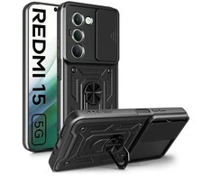 Tech-Protect CamShield Pro dėklas skirtas Xiaomi Redmi 15 4G / 5G – juodos spalvos