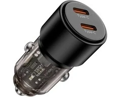 „Tech Protect CC03“ 2 prievadų PD100W automobilinis įkroviklis - juodas