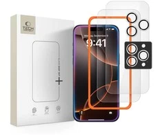 Tech-Protect Easy Set+ 3-pack apsauginis stiklas skirtas Apple iPhone 16 Pro Max / 17 Pro Max – transparent