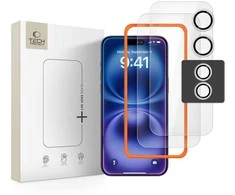 Tech-Protect Easy Set+ 3-pack apsauginis stiklas skirtas Apple iPhone 17 – transparent