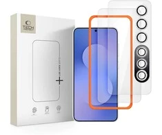 Tech-Protect Easy Set+ 3-pack apsauginis stiklas skirtas Samsung Galaxy S25 FE – transparent
