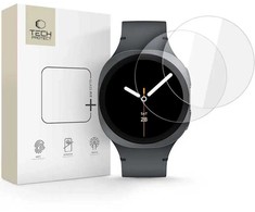Tech-Protect Glass Fit+ 2-pack apsauginis stiklas skirtas Samsung Galaxy Watch 8 44 mm – transparent