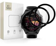 Tech-Protect Glass Flex+ 2-pack hibridinis stiklas skirtas Garmin Forerunner 970 / 570 47 mm – juodos spalvos