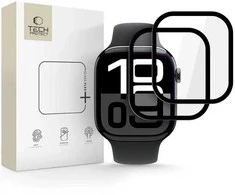 „Tech-Protect Glass Flex+ Hybrid Glass“ 2 vnt. sijonų pakuotė „Apple Watch 10“ (46 mm) – Juodas