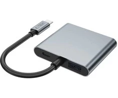 „Tech-Protect HB08 4in1“ USB-C + USB2.0 + 2 x HDMI 4K 60HZ adapteris - pilka