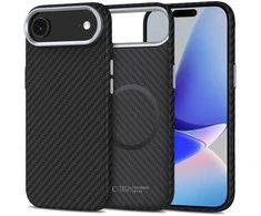 Tech-Protect Ion Carbon MagSafe dėklas skirtas Apple iPhone 17 Air – juodos spalvos ir Sidabrinis