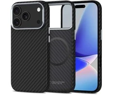 „Tech-Protect Ion Carbon MagSafe“ dėklas, skirtas „iPhone 17 Pro“ - juodas ir sidabrinis
